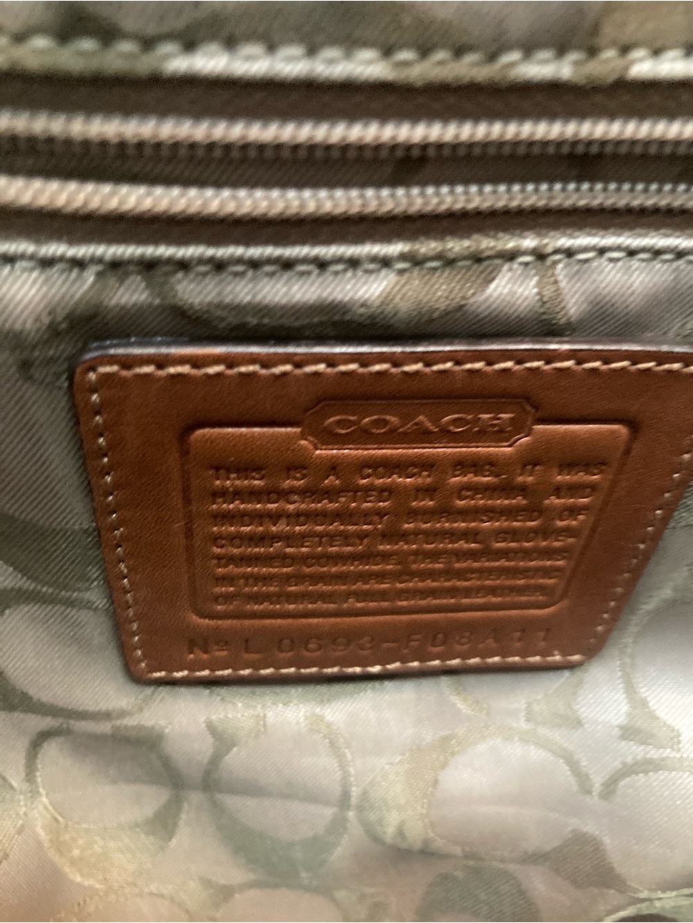 Coach Brown Leather Shoulder Bag with Buckle Accent